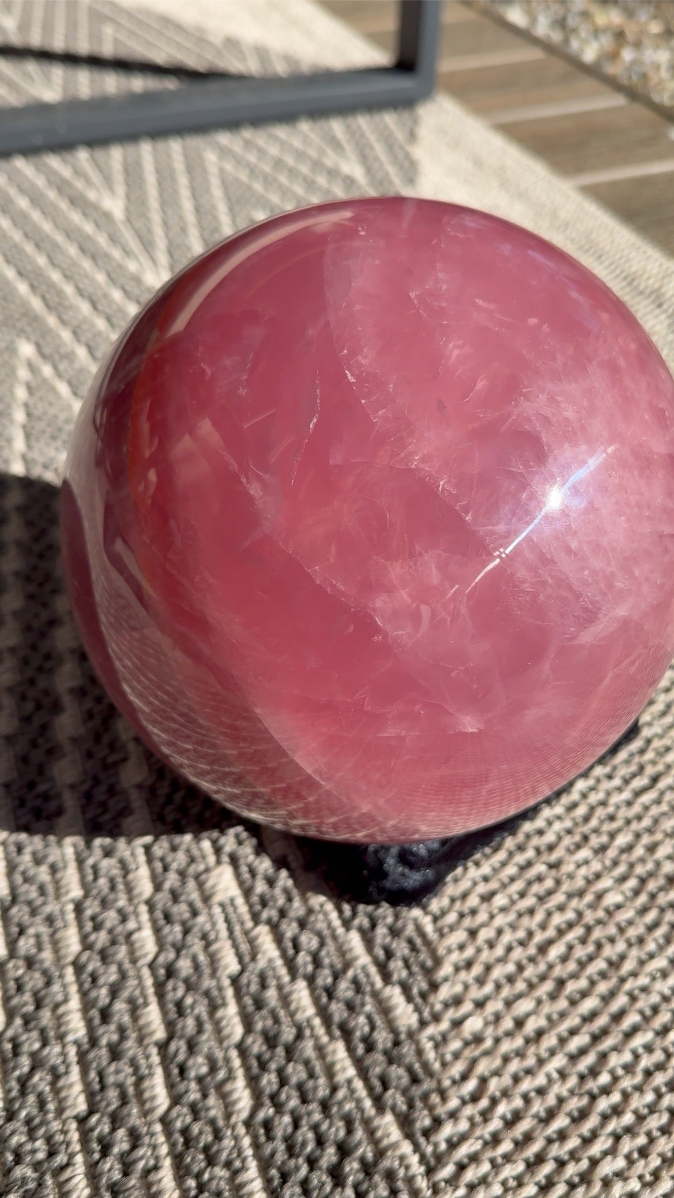 XL dark rose quartz sphere