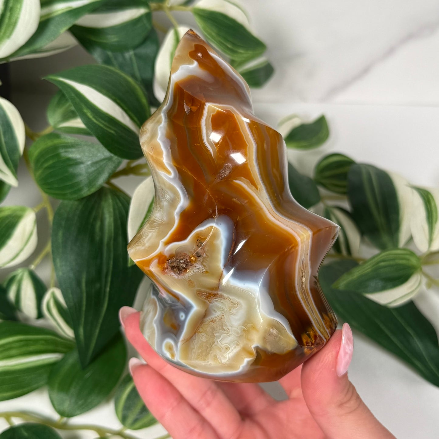 Carnelian agate flame 64