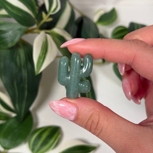 Green aventurine mini cactus