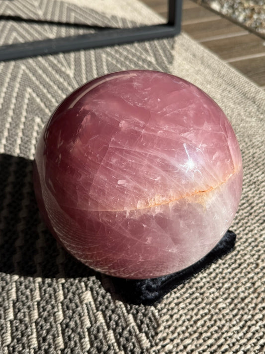 XL dark rose quartz sphere