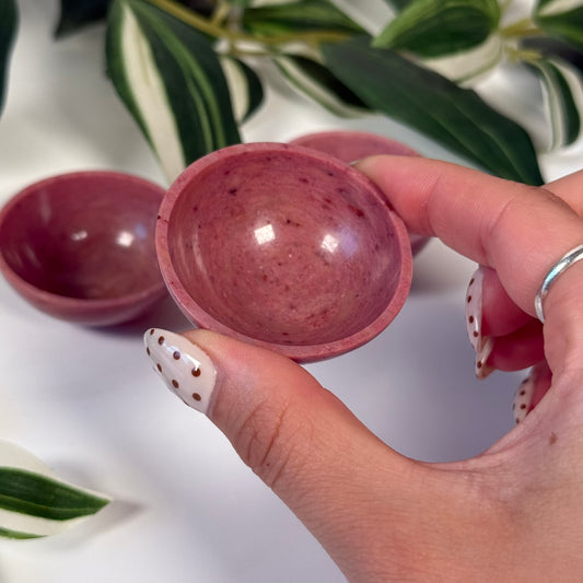 Pink petrified wood mini bowl