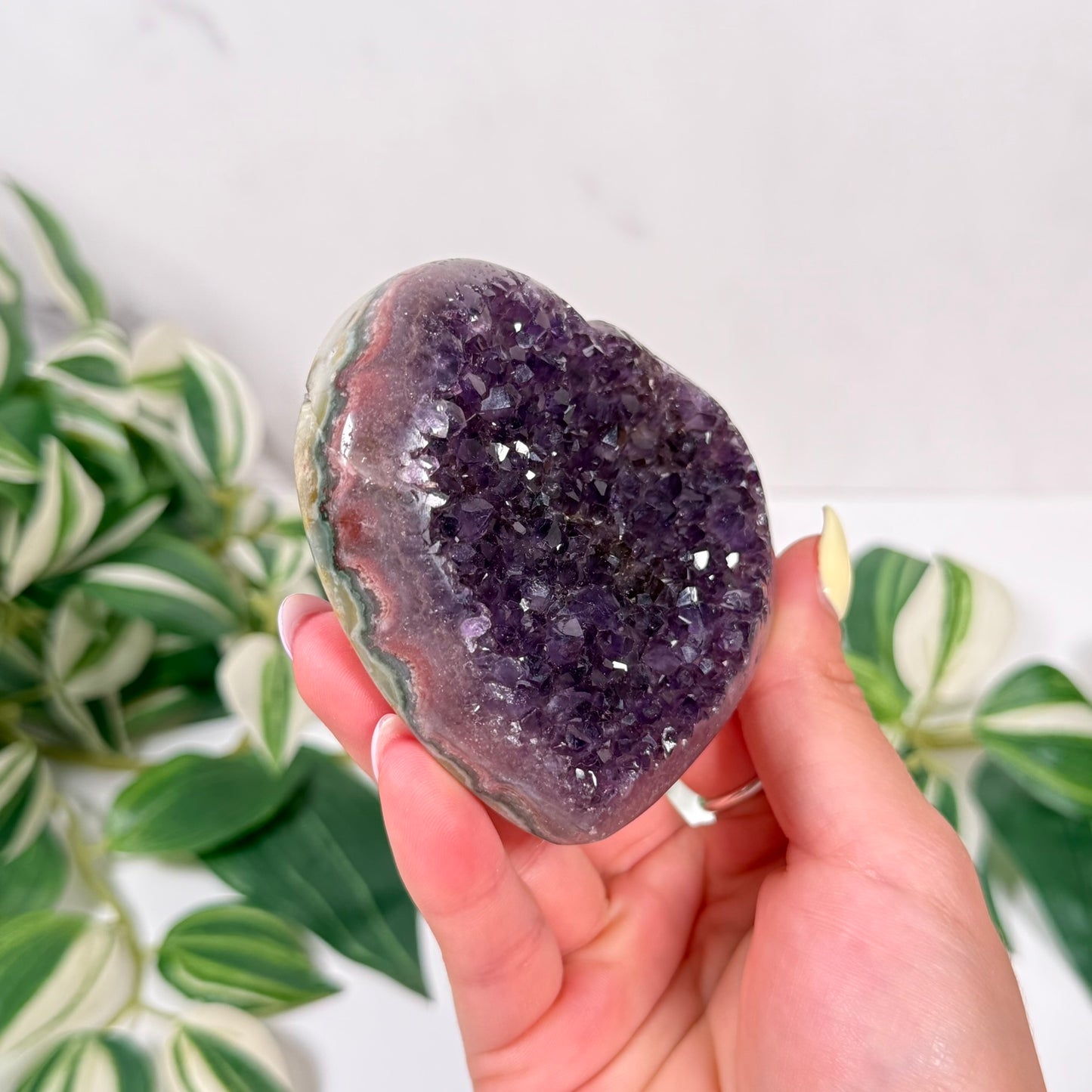 Purple amethyst heart 54