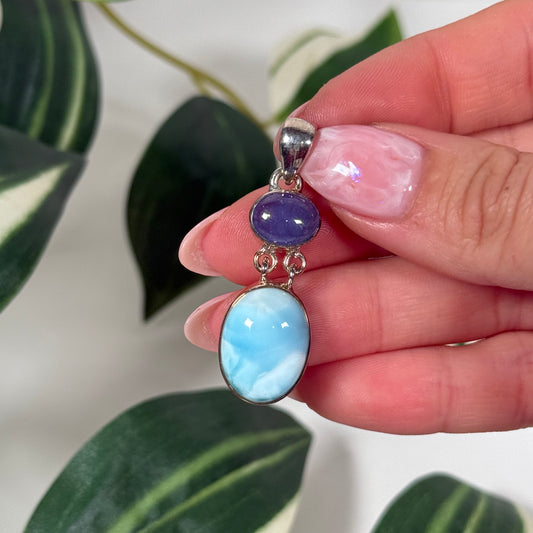 Tanzanite x larimar pendant