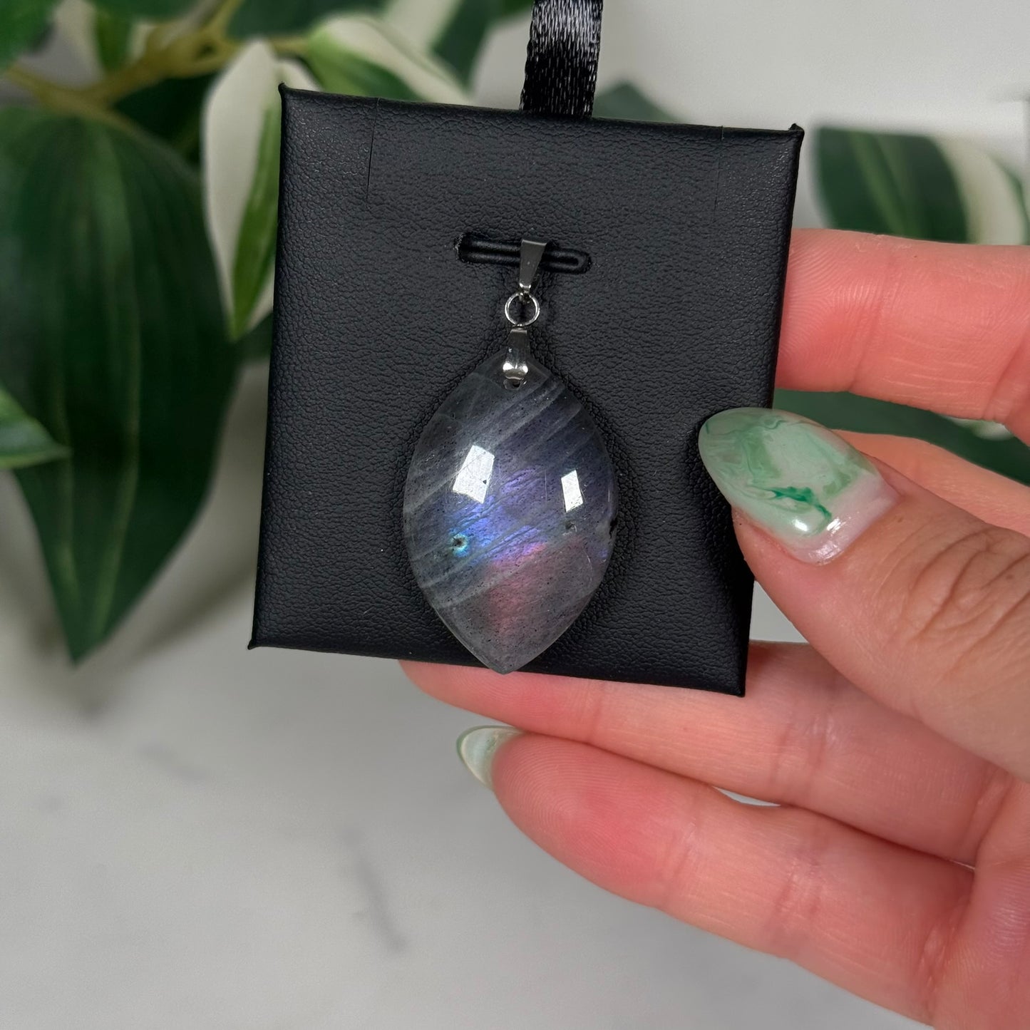 Labradorite marquise pendant