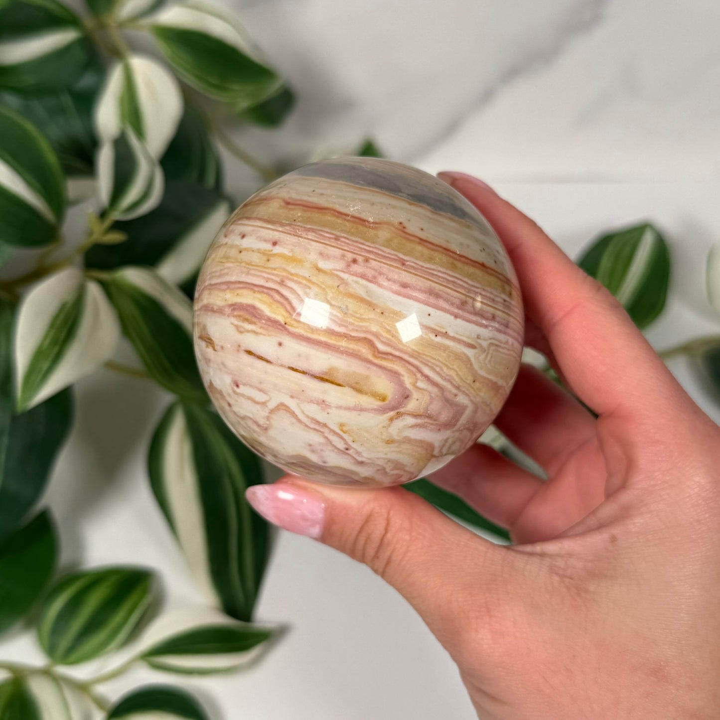 Polychrome jasper sphere