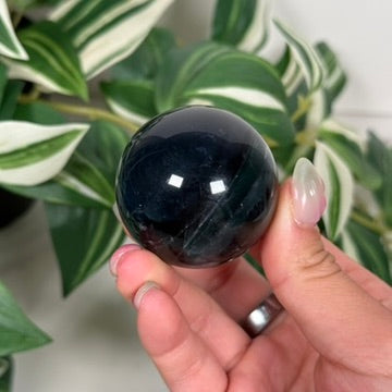 Blue fluorite sphere