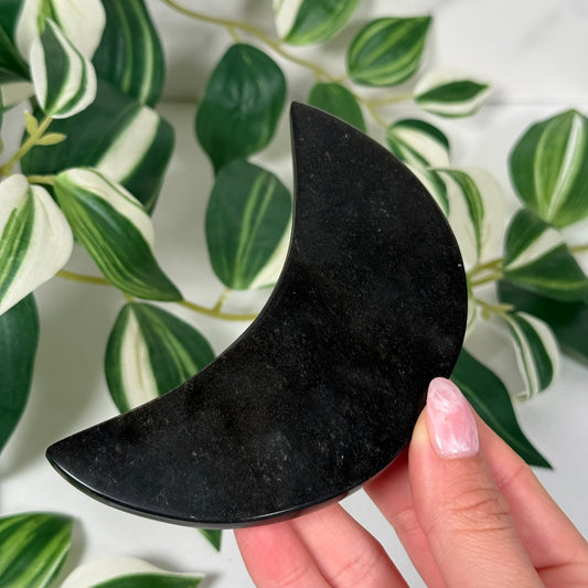 Gold sheen obsidian moon