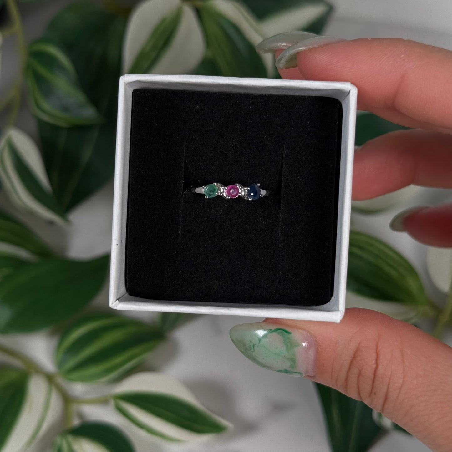 Emerald/ruby/sapphire ring (Sizes 9, 10)