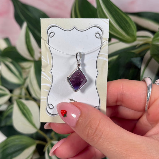 Purple fluorite pendant
