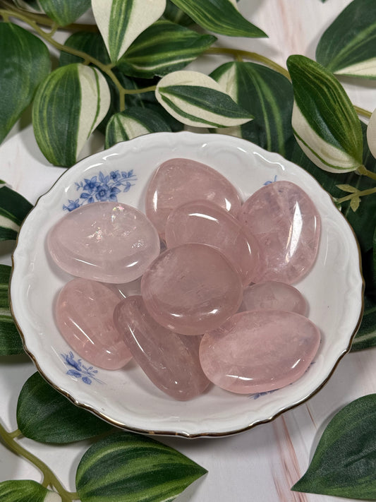 Rose quartz flatstone