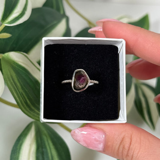 Size 7 watermelon tourmaline ring