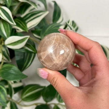 Peach moonstone sphere