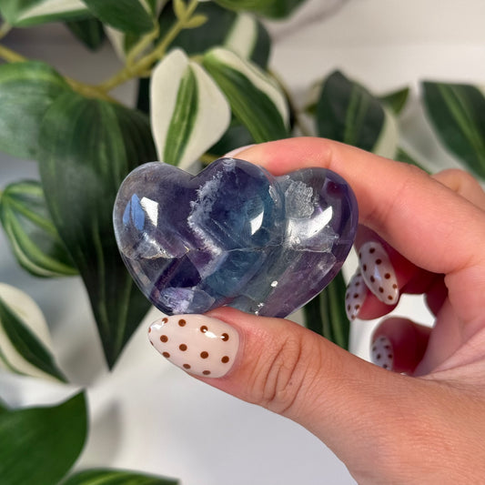 Double Mexican fluorite heart E