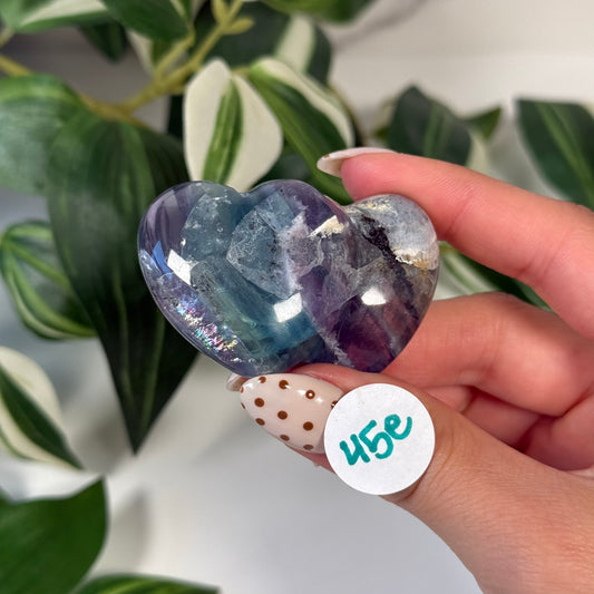 Double Mexican fluorite heart E