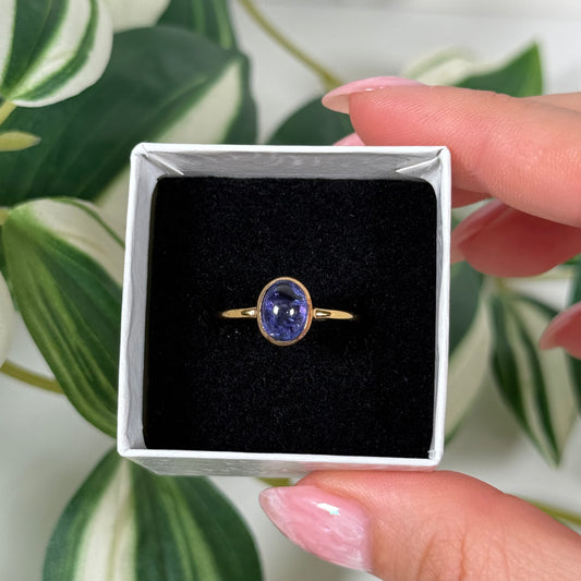 Size 9 gold plated tanzanite ring