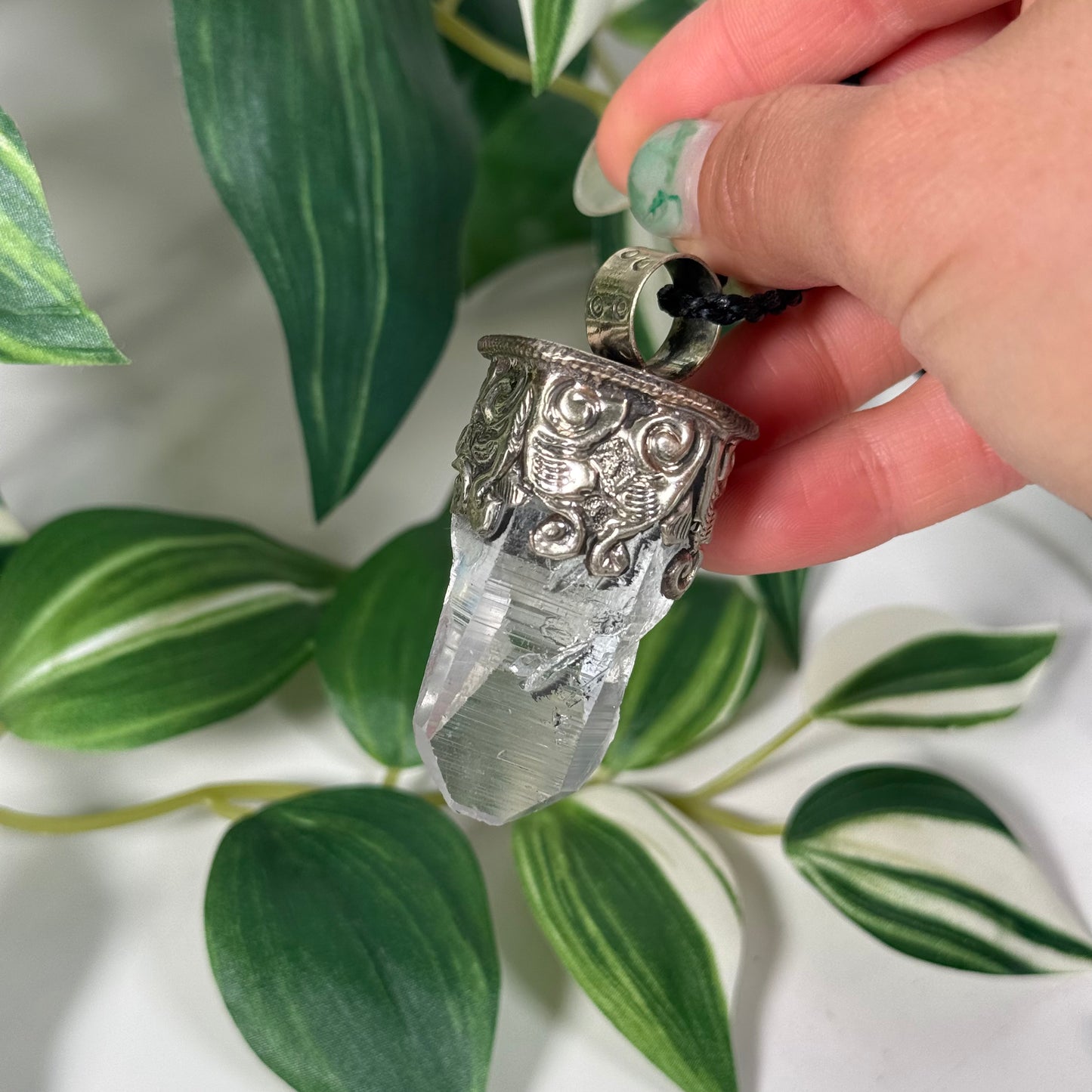 Lemurian quartz pendant A