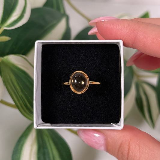 Size 8 gold plated citrine ring