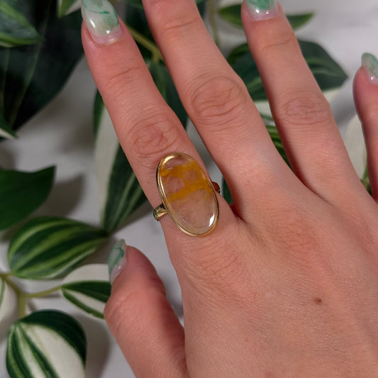 Size 9 gold plated golden healer ring