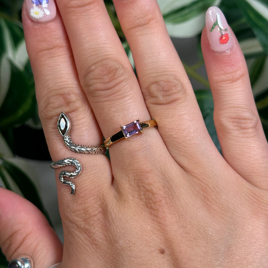 Size 7 gold plated amethyst ring