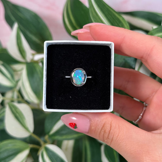 Size 7 Ethiopian opal ring F