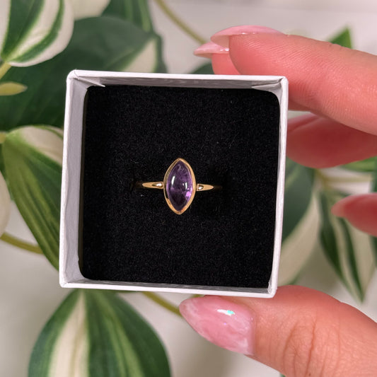 Size 5 gold plated amethyst ring