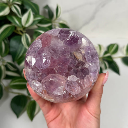 Pink amethyst x amethyst sphere 320