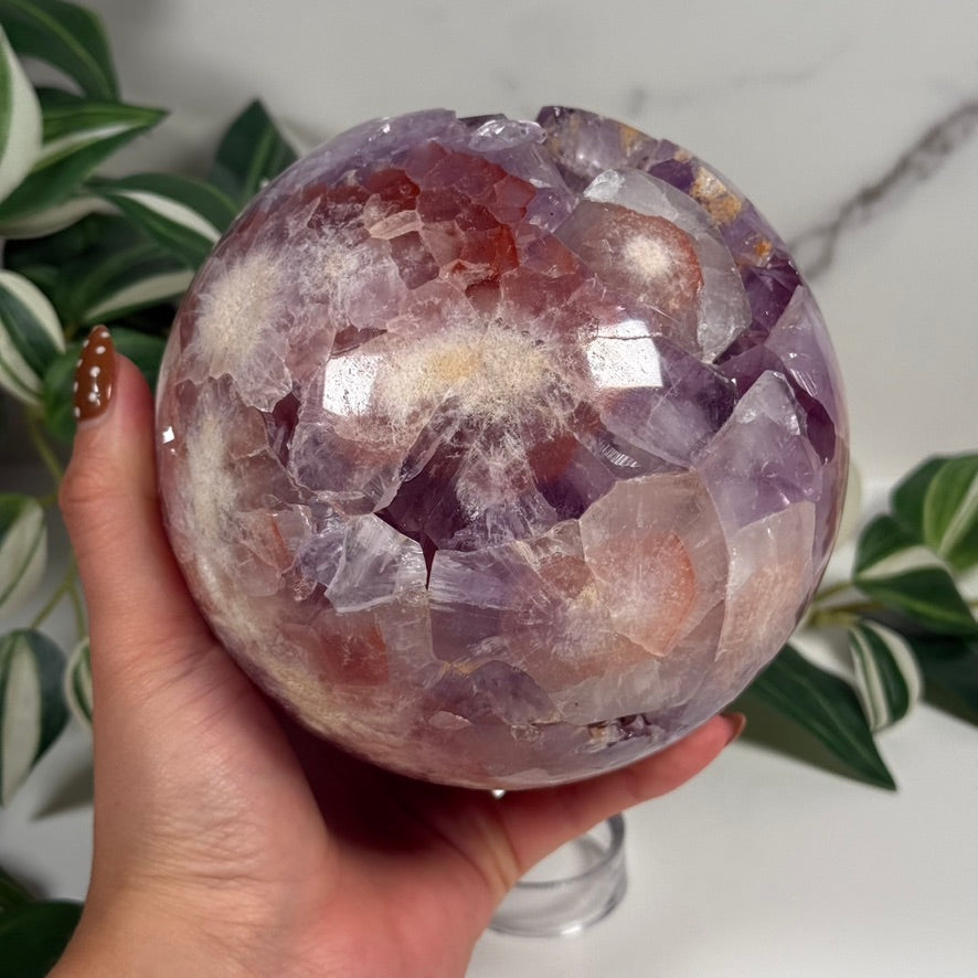 Pink amethyst x Amethyst sphere 888
