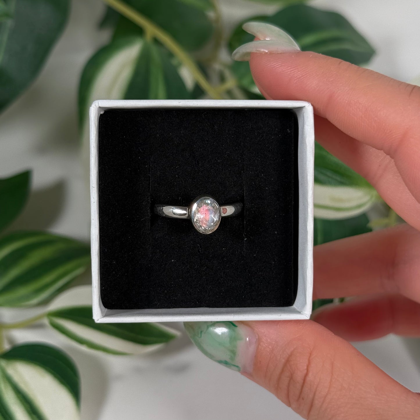 Size 10 Madagacar moonstone ring