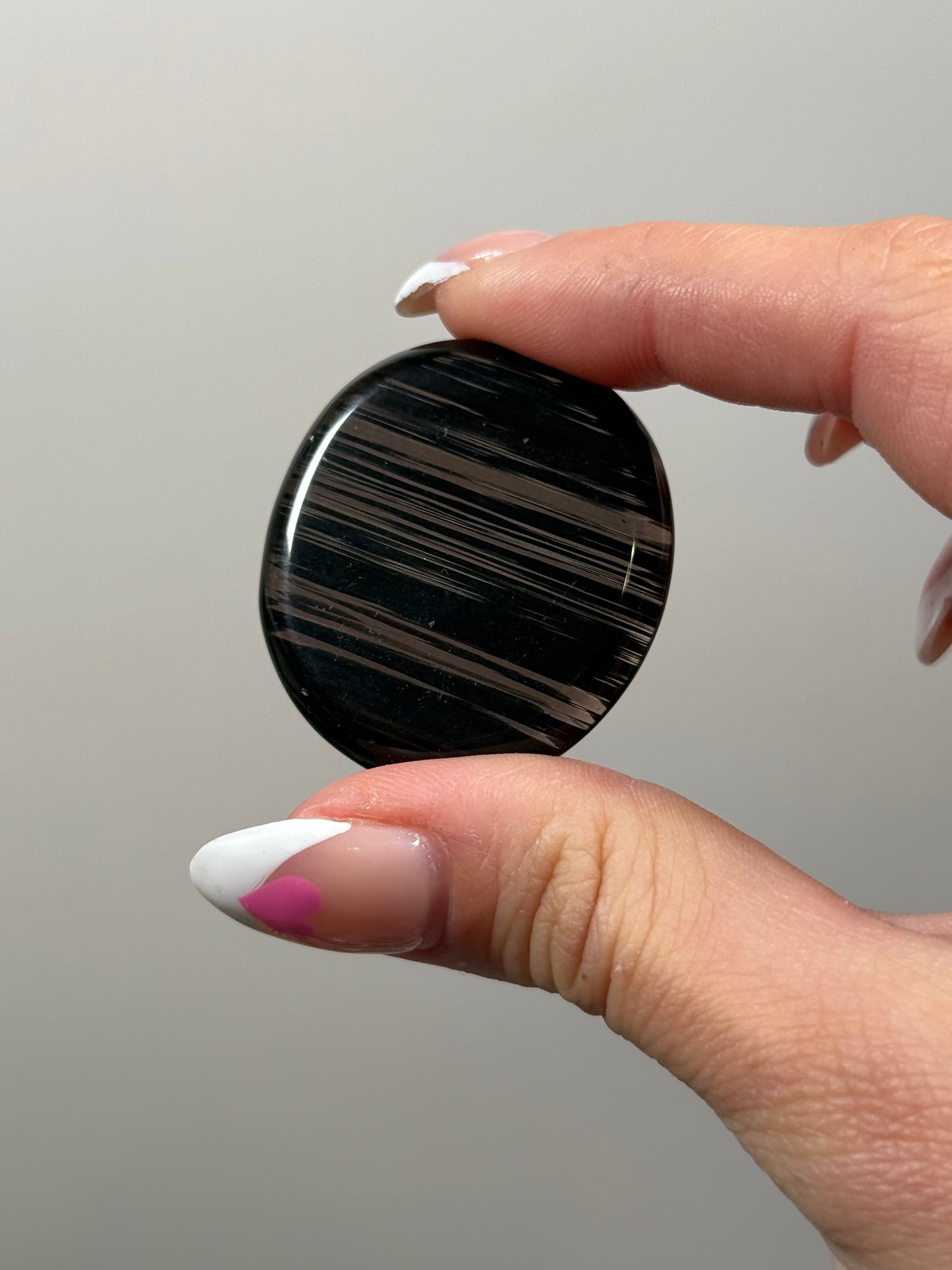 Midnight obsidian flatstone