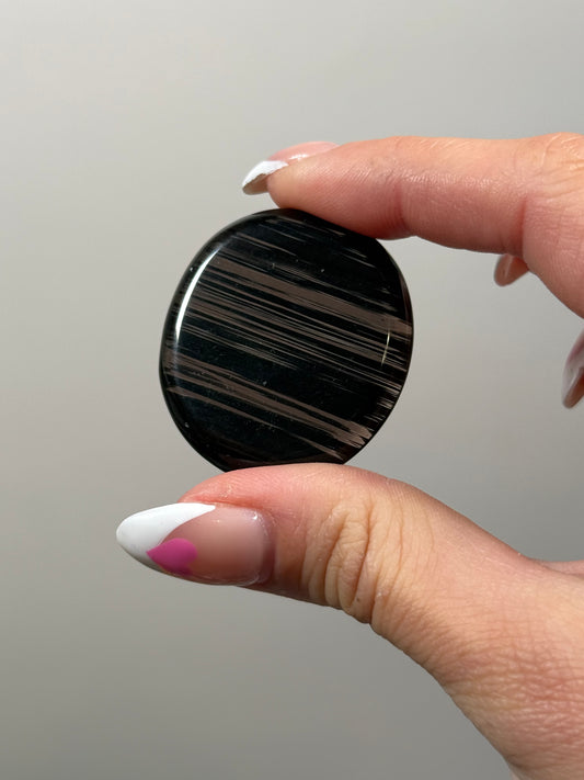 Midnight obsidian flatstone