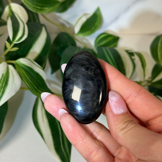Velvet rainbow obsidian palmstone 26