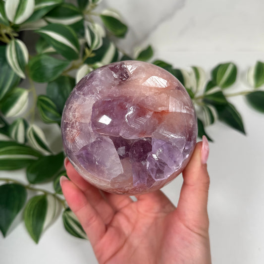 Pink amethyst x amethyst sphere 322