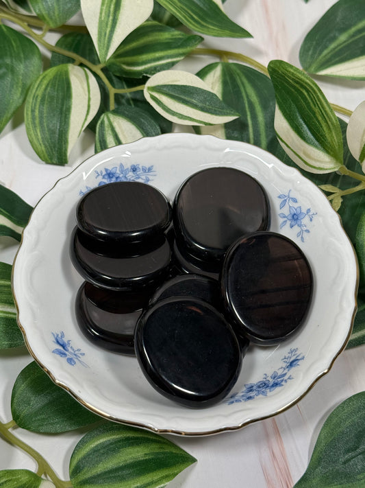 Midnight obsidian flatstone