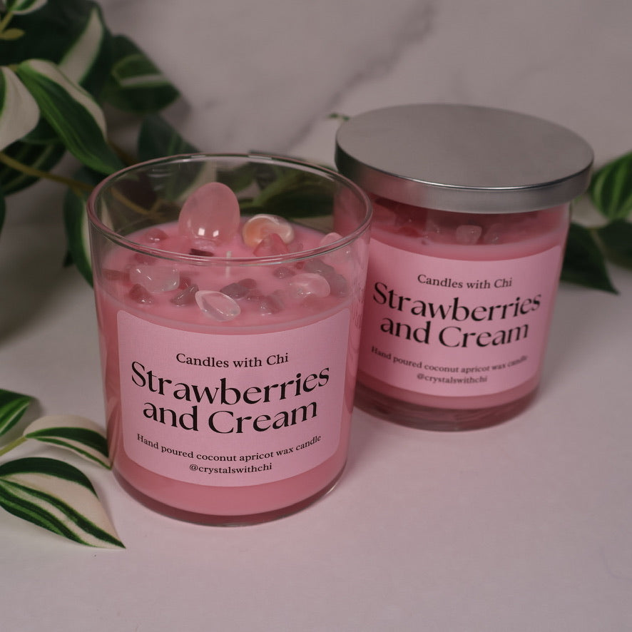 Strawberries and Cream candle - Large 8oz, regular wick