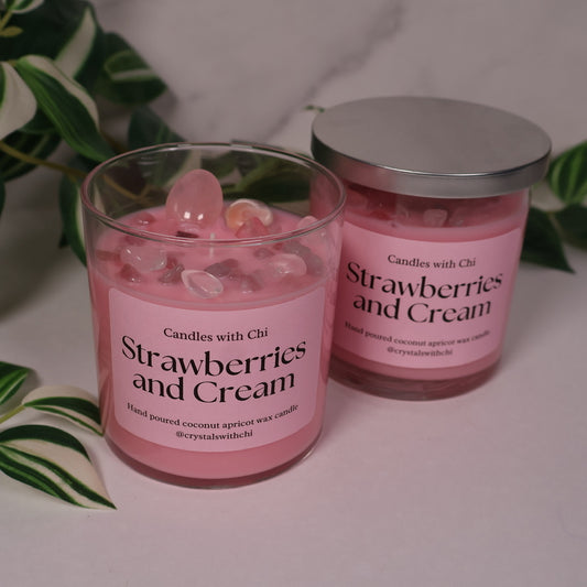 Strawberries and Cream candle - Large 8oz, regular wick