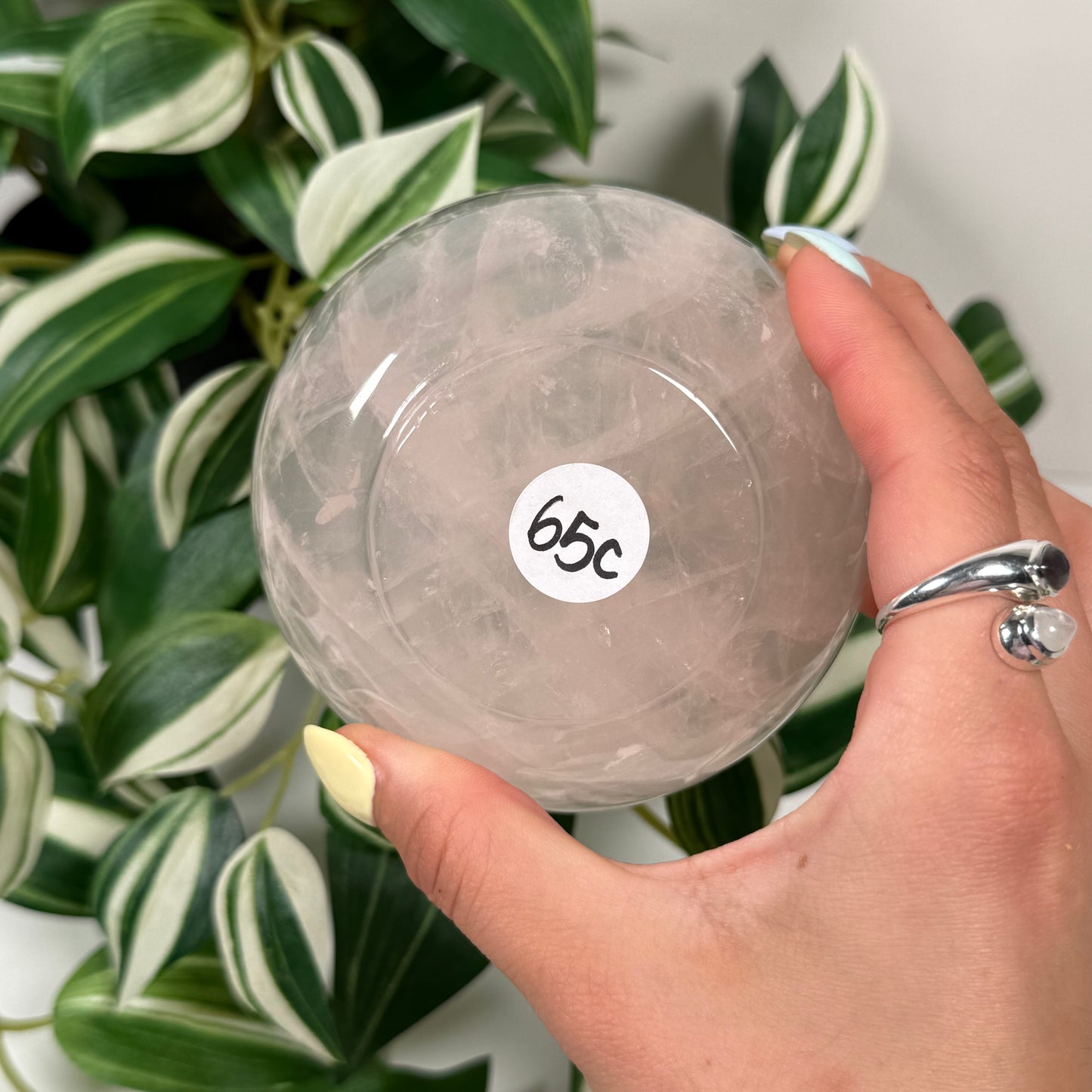Rose quartz bowl