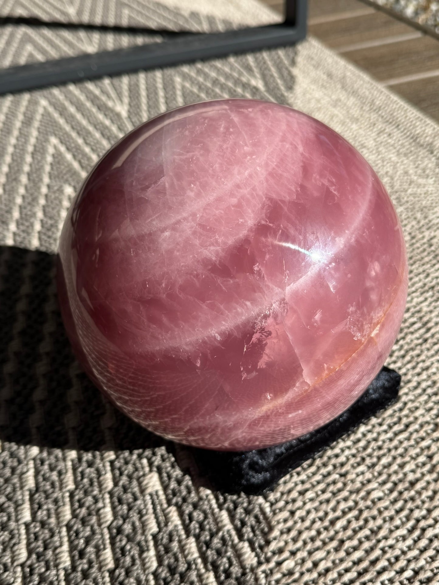 XL dark rose quartz sphere