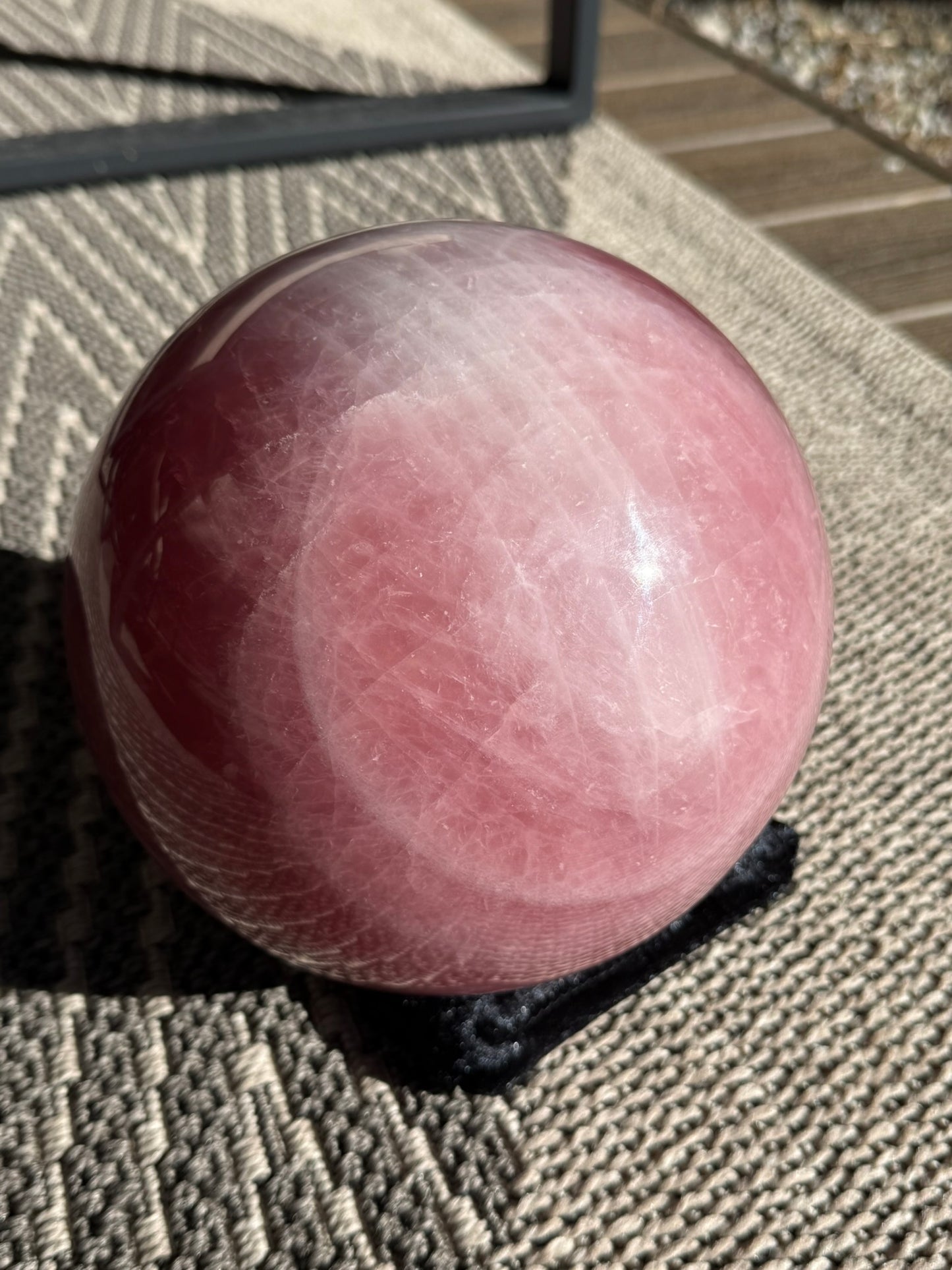 XL dark rose quartz sphere