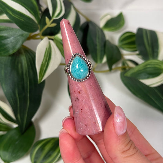 Pink petrified wood ring holder