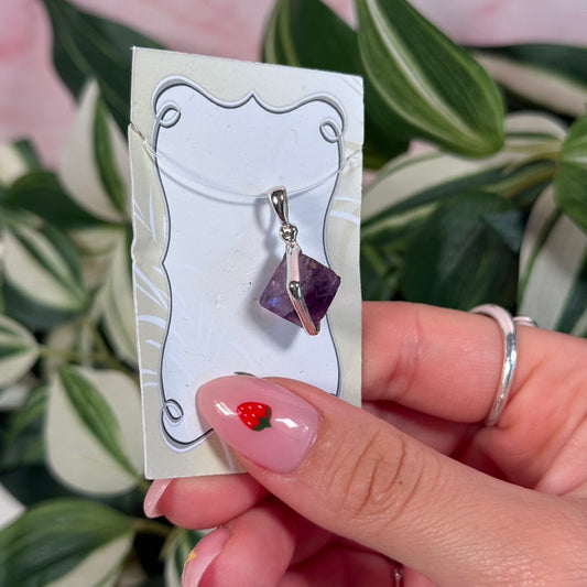 Purple fluorite pendant