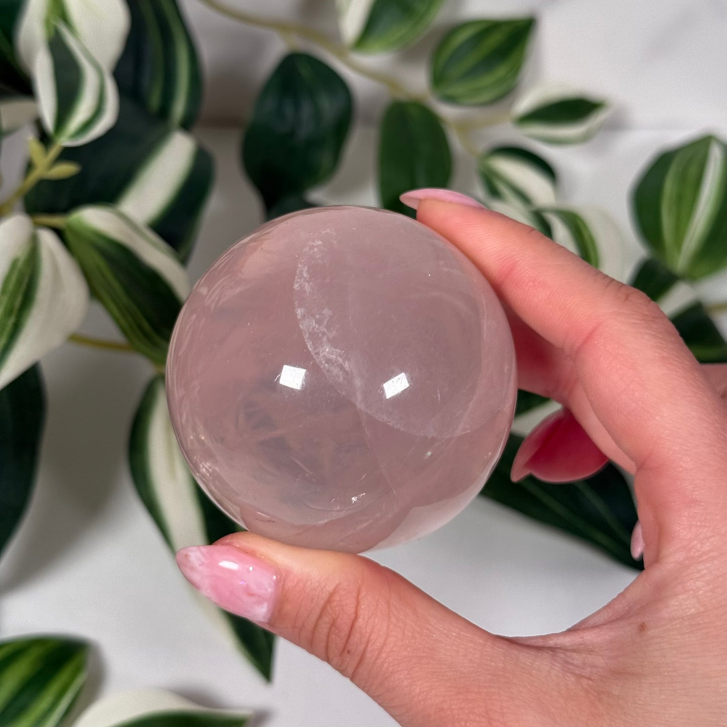 Star rose quartz sphere 32