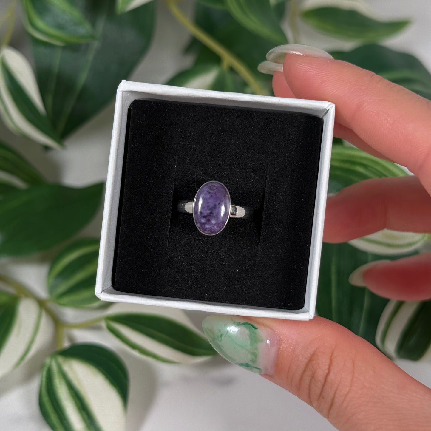 Size 6 oval Tiffany stone ring