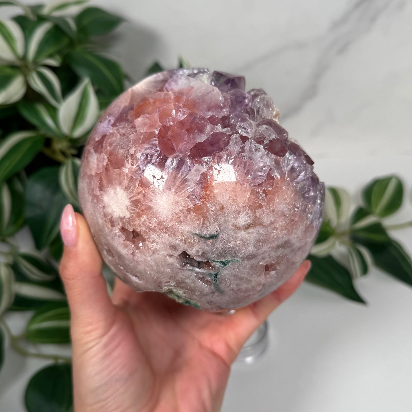 Pink amethyst x amethyst sphere 620