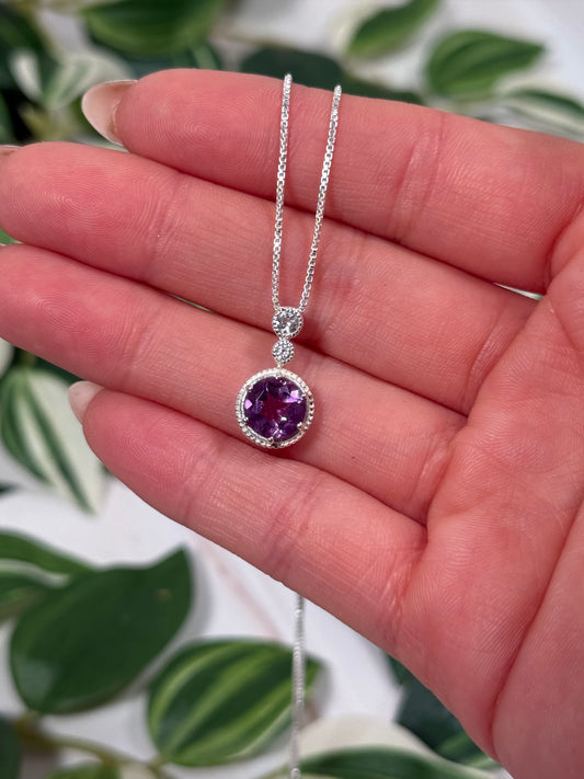 Amethyst/white topaz pendant