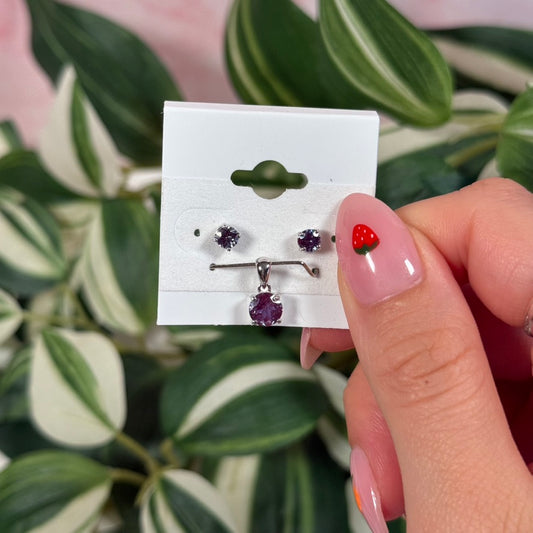 Alexandrite pendant and earring set