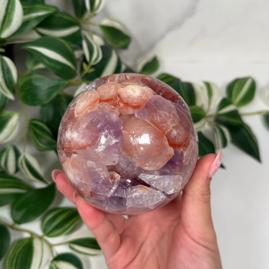 Pink amethyst x amethyst sphere 230*