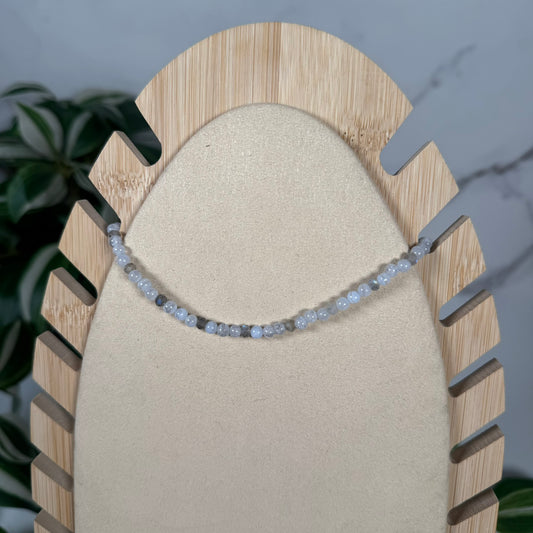 Blue lace agate x labradorite necklace