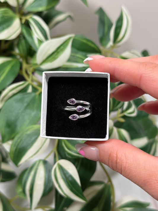 Size 5 triple amethyst ring