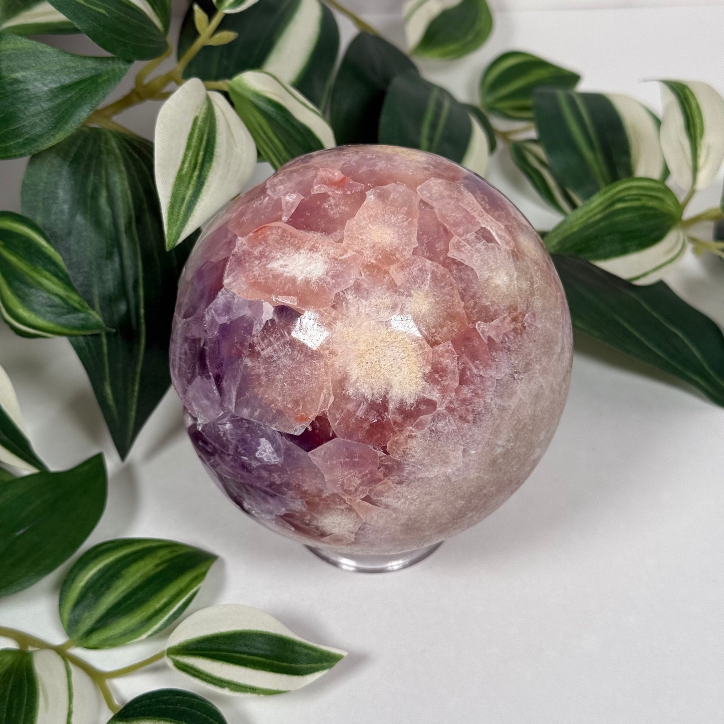 Pink amethyst x amethyst sphere 382