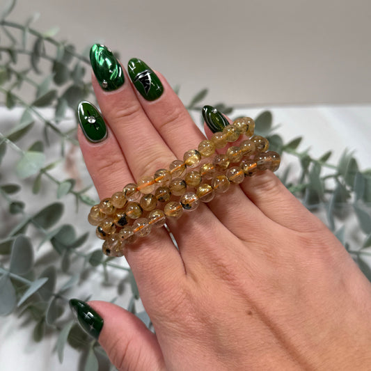 Rutile hematite bracelet 7mm